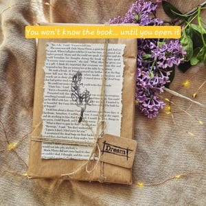 Blind Date With A Book  Gift For Readers, Mystery Book Wrapped With Vintage Page Art Insert, Cozy Minimal Reading Surprise For Book Lovers