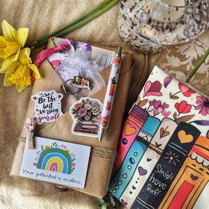 Blind Date With A Book, Self Care Gift Box, Cozy Reading Gift , Second Hand Book, Floral Bookmark, Affirmation Cards, Tote Bag
