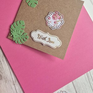 Etiquetas de papel con diseño floral vintage: juego de 4 adornos troquelados para diario, scrapbooking y tarjetas. Materiales de manualidades con estilo shabby chic.
