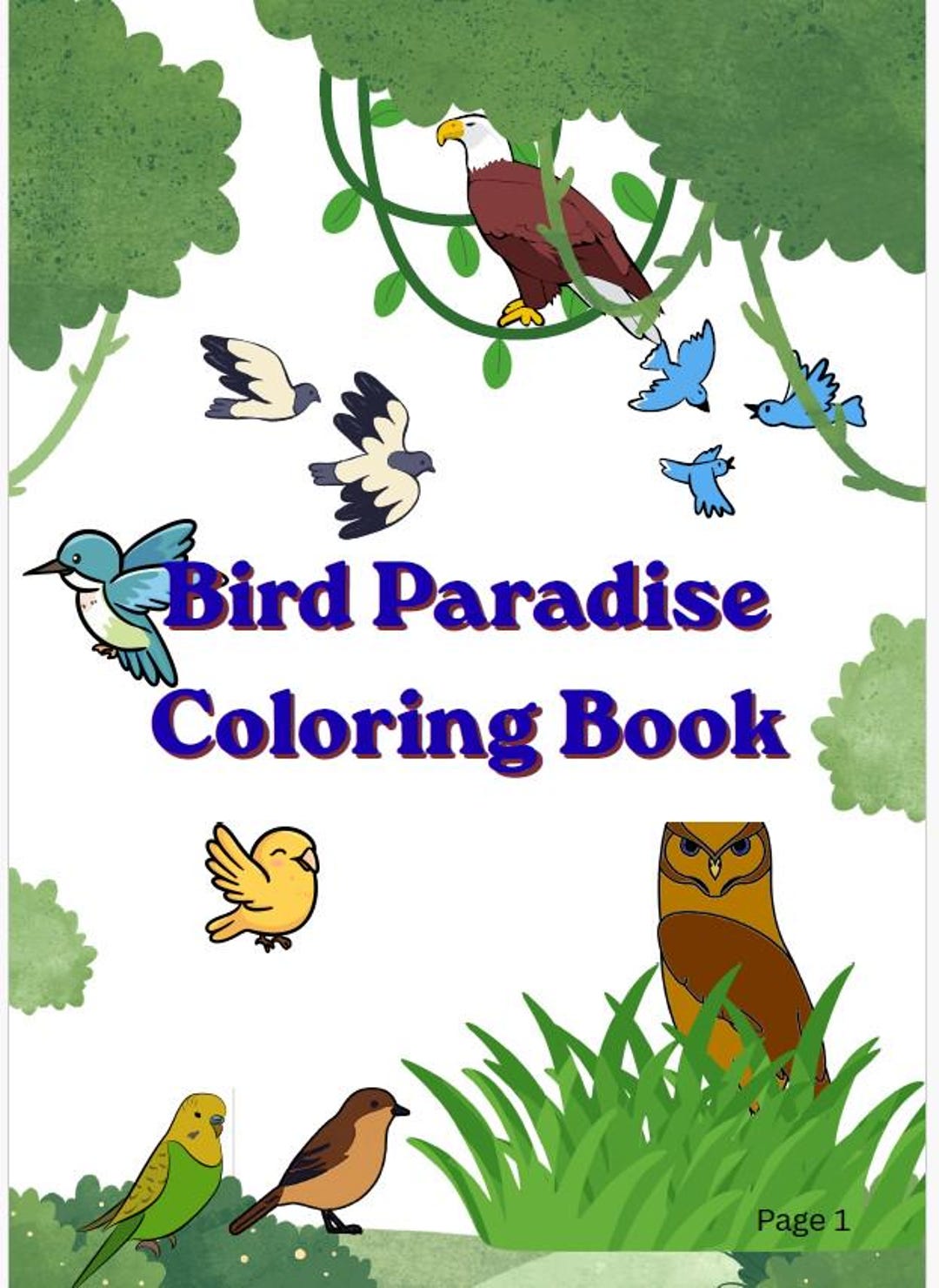 Bird Paradise Coloring Book - Etsy