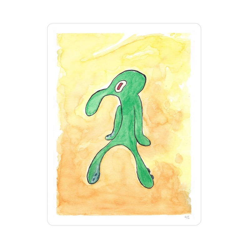 Squidward Tentacles Art Episode Painting Vinyl Sticker Painting by ...