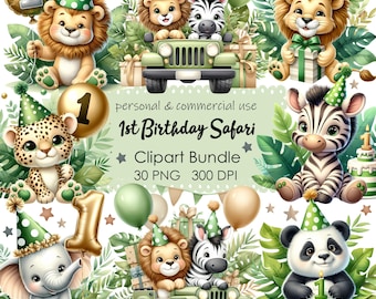 1. Urodziny Safari Clipart, Safari Clipart, Zwierzęta Dżungli Png, Lew, Zebra, Słoń Safari PNG, Przedszkole Clipart, Urodziny Clipart