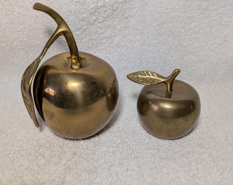 Two Brass Apples with Leafs complete with clackers.  Will Separate