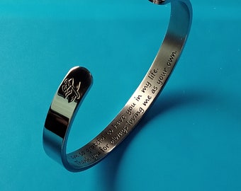 To The Best Mom Inspirational Cuff Bracelet