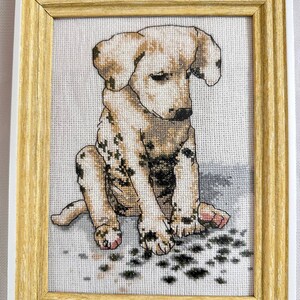 Dalmatian | Cross stitch "Dolmatinets" | Embroidered picture UK | Cross stitch dog