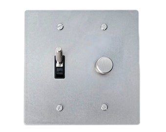 Dimmer and Toggle Stainless Steel Plate - Elegant Lighting Control Wall Plate