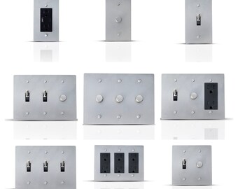 Toggle Light Switch, Dimmer, Outlet - Stainless Steel Wall Plates