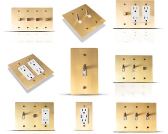 Brass Wall Plates - Dimmer, Toggle Light Switch, Outlet