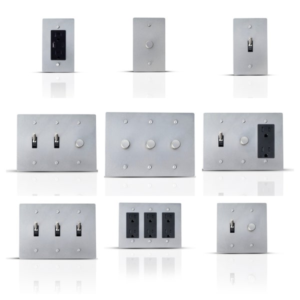 Toggle Light Switch, Dimmer, Outlet - Stainless Steel Wall Plates