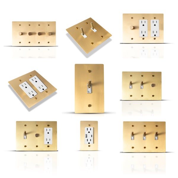 Brass Wall Plates - Dimmer, Toggle Light Switch, Outlet