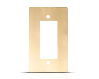 Gold Solid Brass Decora Faceplate - Elegant Wall Plate for Rocker Switch, Luxurious Golden Outlet Cover, Home Decor