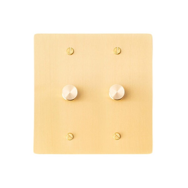 Dimmer switch, Toggle light switch - Gold brass wall plate for home lighting