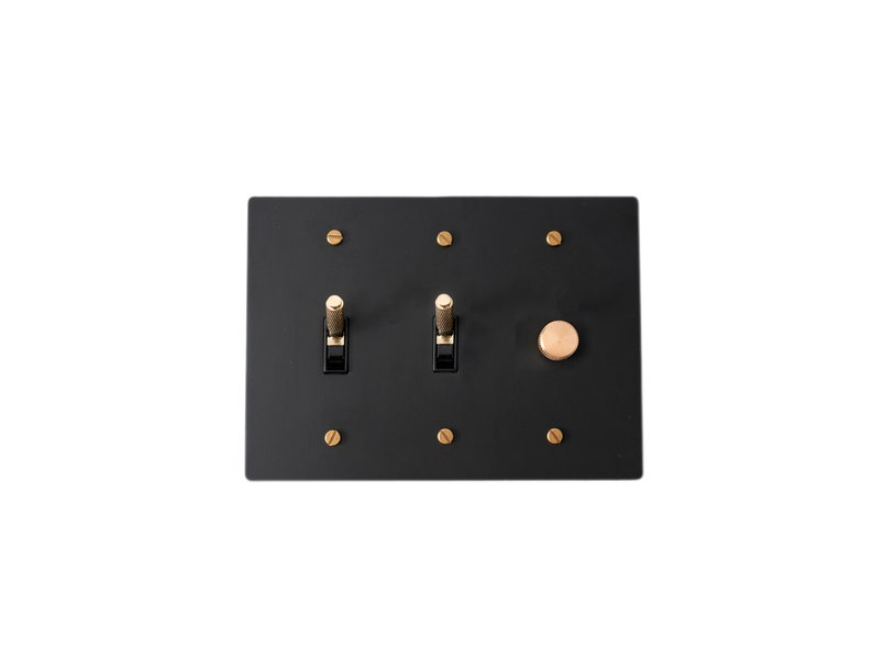 Light switch, Dimmer, Outlet Solid Brass Black Wall Plates zdjęcie 6