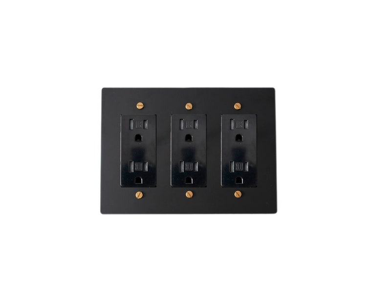 Light switch, Dimmer, Outlet Solid Brass Black Wall Plates zdjęcie 10