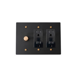 Light switch, Dimmer, Outlet Solid Brass Black Wall Plates zdjęcie 8