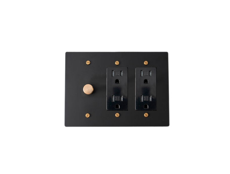 Light switch, Dimmer, Outlet Solid Brass Black Wall Plates zdjęcie 8