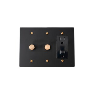 Light switch, Dimmer, Outlet Solid Brass Black Wall Plates zdjęcie 9