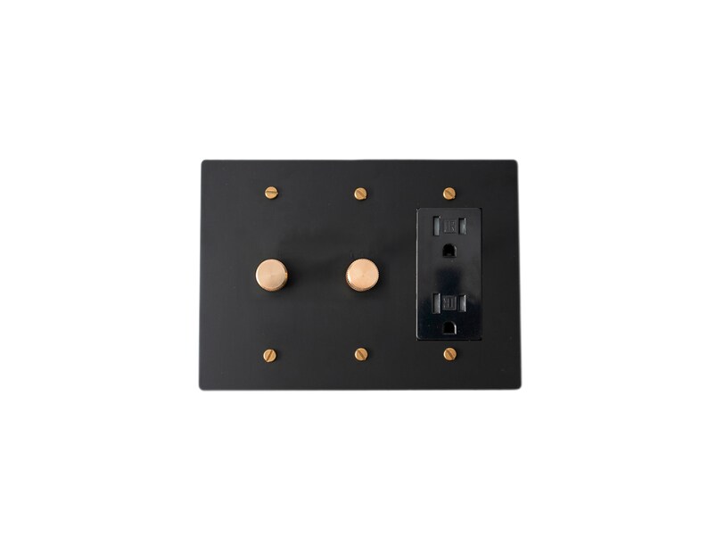 Light switch, Dimmer, Outlet Solid Brass Black Wall Plates zdjęcie 9