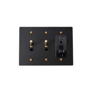 Light switch, Dimmer, Outlet Solid Brass Black Wall Plates zdjęcie 5
