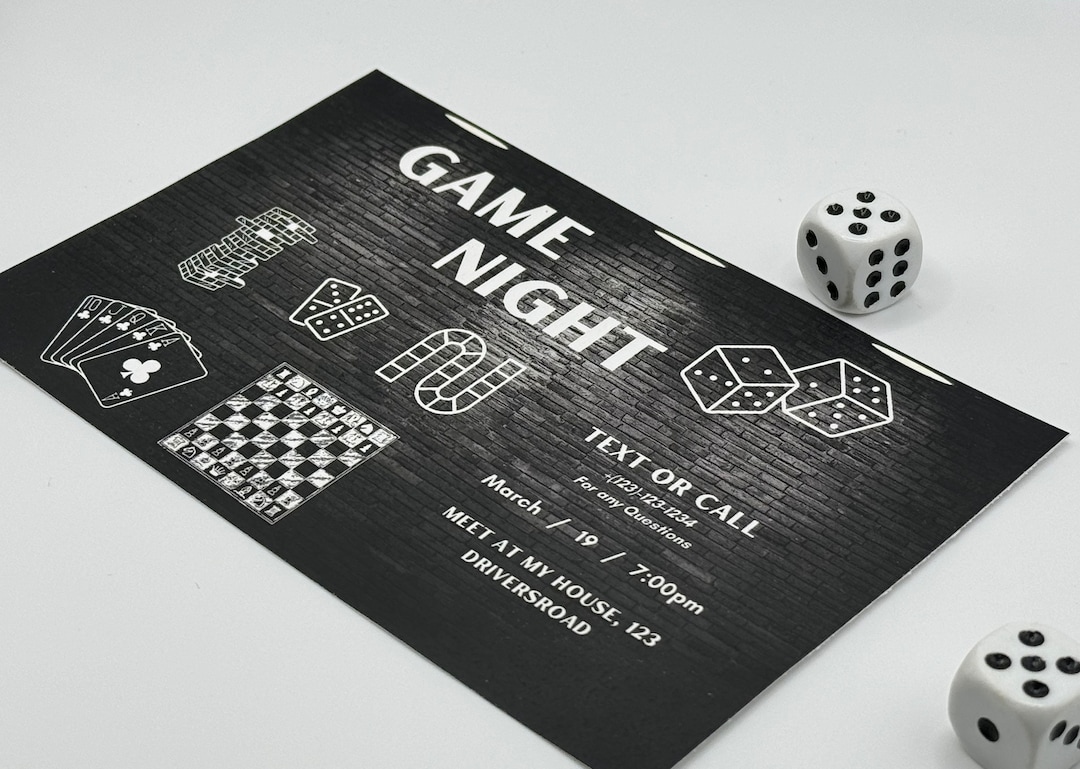 Editable Game Night Invitation Template - Customizable Canva Design for ...