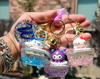 Personalized Liquid Confetti Bathtub Kitty, Cinnamon, Kuromi Cute