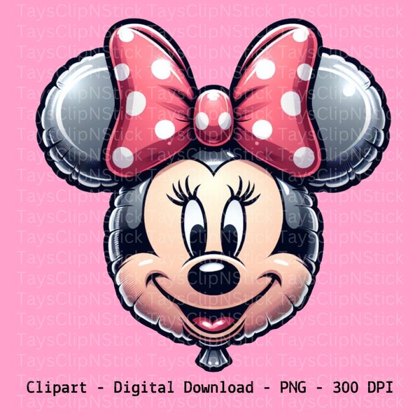 Minnie Foil Balloon - Clipart - Digital Download - PNG - 300 DPI