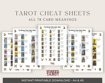 Tarot Meanings Cheat Sheets for Quick Reference | All 78 Card Meanings | Learn Tarot