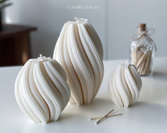 Swirl Candle | Sculptural Soy Wax Candle | Minimalist Twisted Candle | Modern Home Decor | Gift Idea