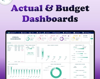 Budget Spreadsheet: Annual & Monthly Excel Template (Digital Budget)