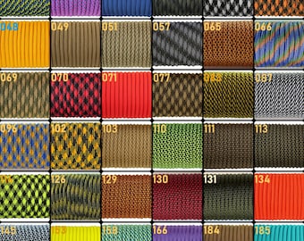 Paracord 550 4 mm 10, 20, 30m / 7 Kernstränge / 0,37 Euro pro Meter / Paracordknäuel / Paracord Armband / Armbänder
