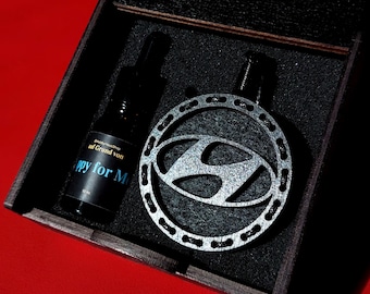 HYUNDAI Auto Lufterfrischer Wiederverwendbar / Autoduft Rückspiegel / Auto Duftanhänger mit Logo / Autoliebhaber Geschenkidee