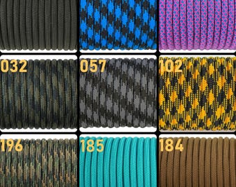 Paracord 550 4 mm 10, 20, 30m / 7 Kernstränge / 0,37 Euro pro Meter / Paracordknäuel / Paracord Armband / Armbänder