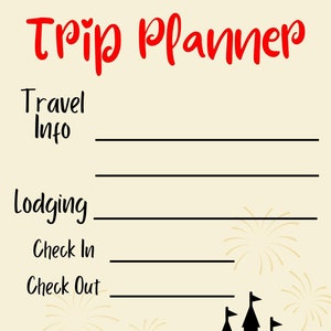 WDW Travel Planner - Digital download trip planner