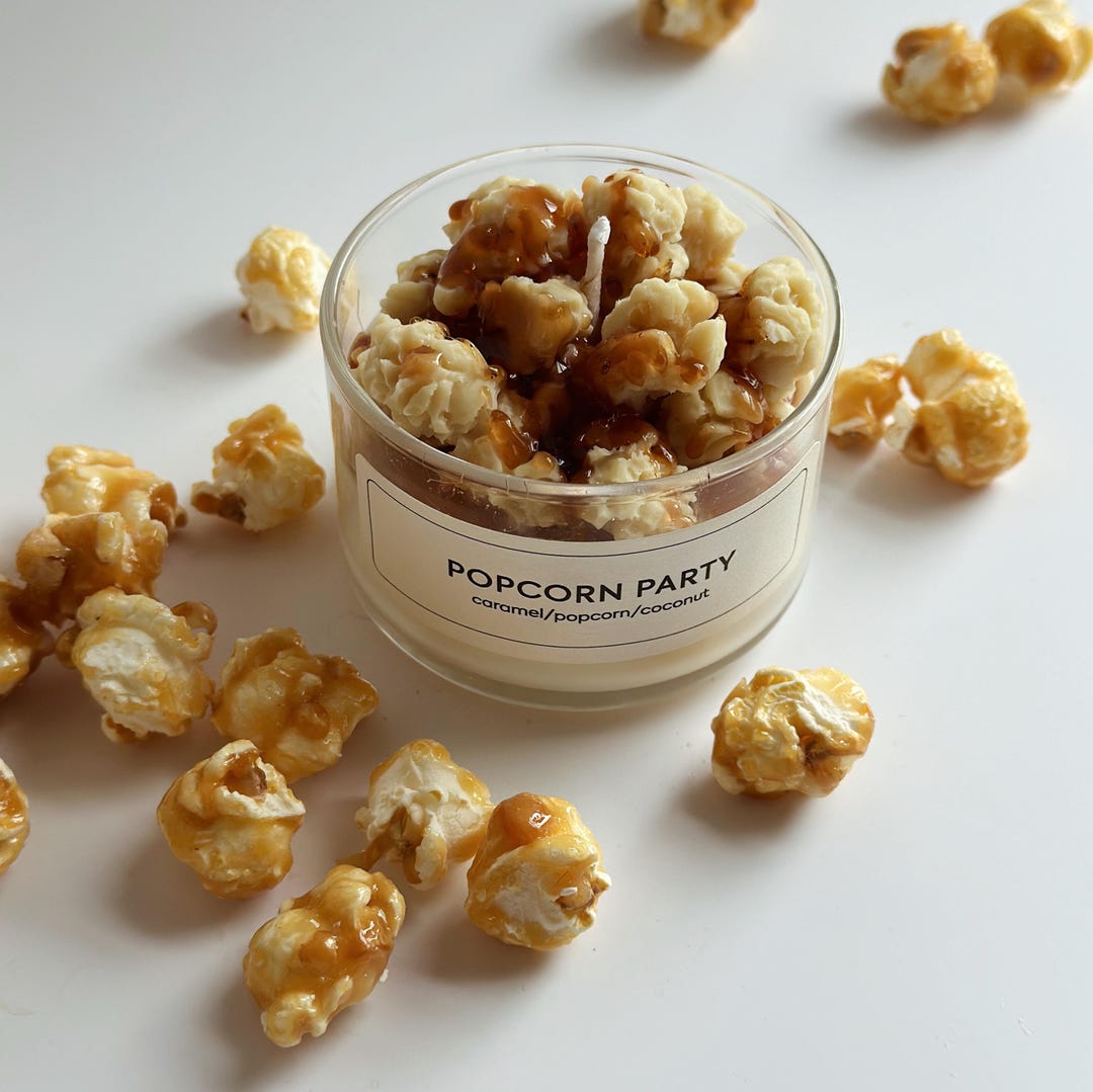 Popcorn Candle Handmade Caramel Popcorn Scented Soy Candle, Dessert Candle - Etsy