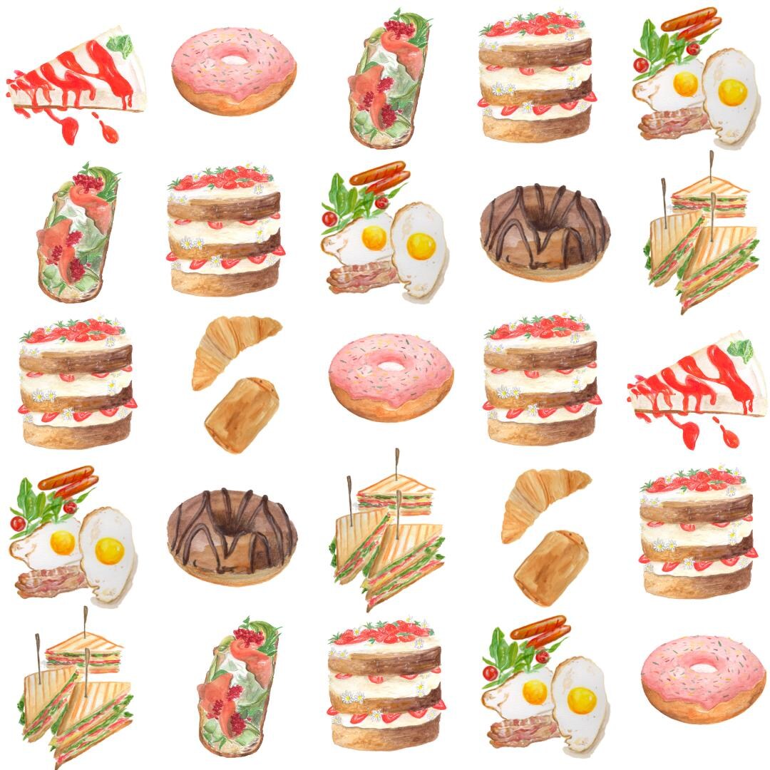 Brunch Simple Patterns Brunch Pattern – Digital File Wallpaper / Printable Pattern – Hand ...