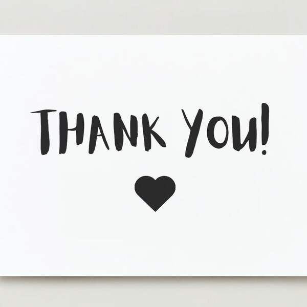 Heartfelt Thanks: Digital Thank You Card - Instant Download, Printable Gratitude Greeting Card, Heartwarming Appreciation Card, Simple Cards