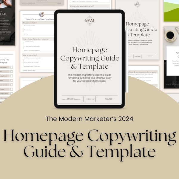 Website Homepage Copywriting Guide & Template, landing page copywriting template, copywriting guide, copywriting how-to, website guide