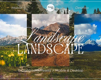 Ajustes preestablecidos de Lightroom para paisajes, filtros fotográficos de viajes, naturaleza, paisajes al aire libre, para dispositivos móviles y computadoras de escritorio, descarga digital