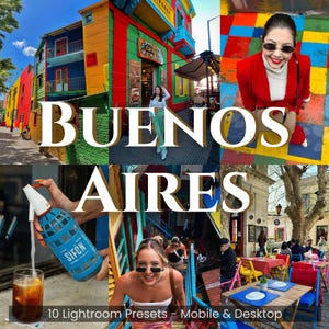 Buenos Aires Colors Lightroom Presets, Vibrant Colors Presets, Street Photography Presets, Travel Adventure Presets, Blogger Traveler Preset