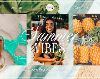 Summer Lightroom Presets, Beach Warm Sunny Outdoors Photo Filters, Mobile & Desktop, Digital Download