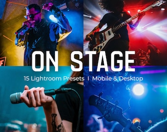 Lightroom-presets voor concert, nachtfotografie, bewerking livemuziek (digitale download)