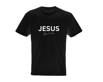 Camiseta Cristiana algodón orgánico "Jesús aquí y ahora", Camisa de Jesús, Fe Cristiana, Versículos Bíblicos, Camisa Religiosa