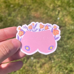 Boob Sticker, Floral Boob, Boobie Sticker, Obgyn Sticker, OB Sticker, Mid Wife Sticker, Midwife Sticker Gynecology Sticker Feminist Sticker