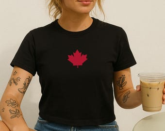 Canada Day Baby Tee, Canada Crop Top, Canada Leaf Shirt, Canada Shirt Women, I Love Canada Shirt, Canadian Flag Maple Leaf Shirt