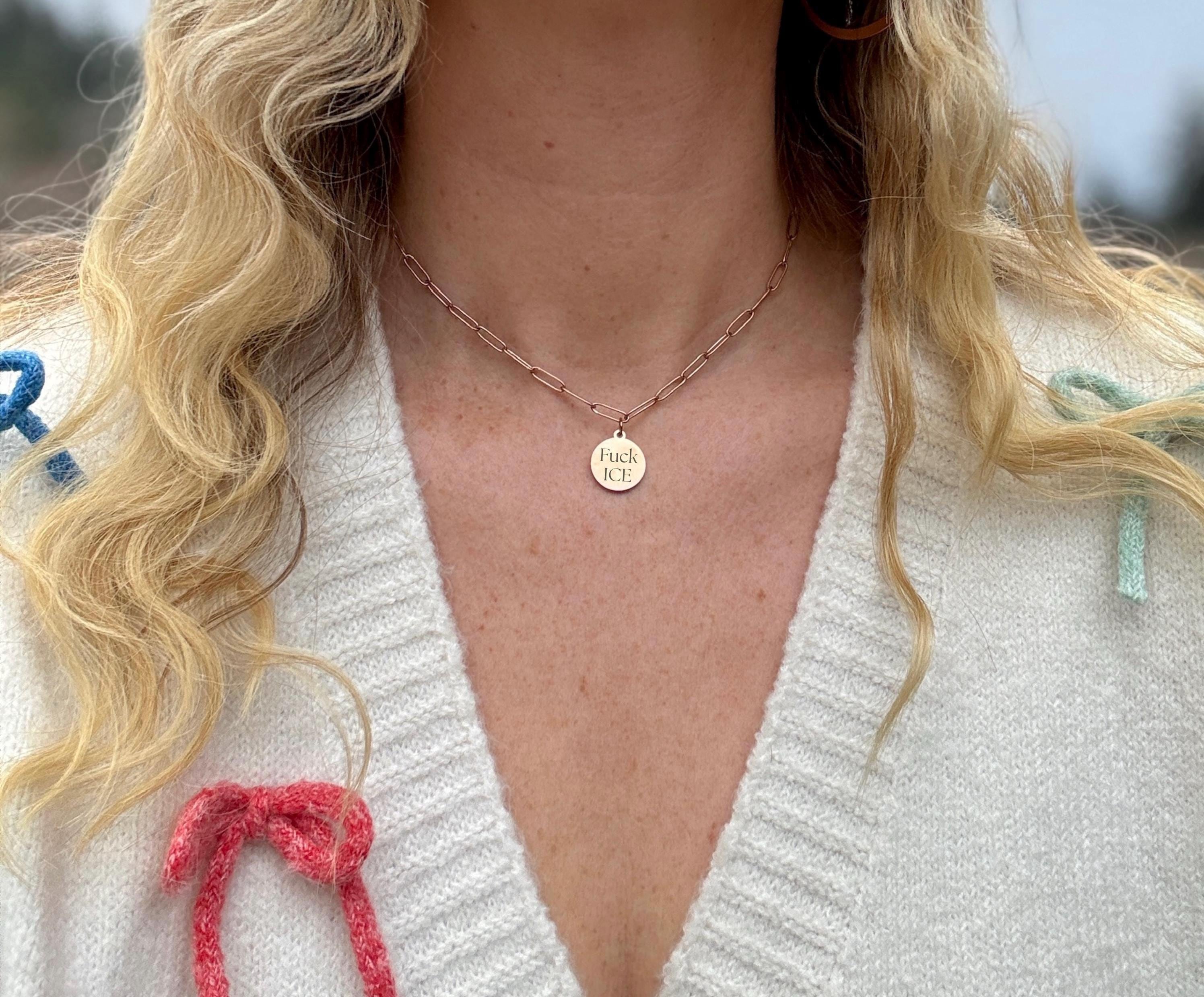 Fuck ICE Necklace, No Kings Necklace, Custom Anti ICE