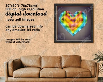 Vibrant Heart Art Print – Modern Love & Romance Decor (Digital Download)