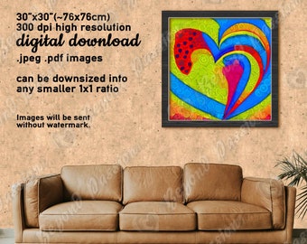 Vibrant Heart Art Print – Modern Love & Romance Decor (Digital Download)