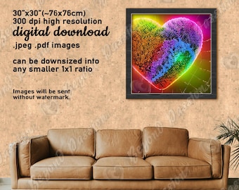 Rainbow Heart Print – Modern Love & Romance Decor (Digital Download)