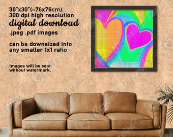 Abstract Hearts Valentine's Print – Modern Love Art (Digital Download)