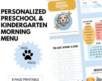 Personalized Morning Menu Daily Worksheets